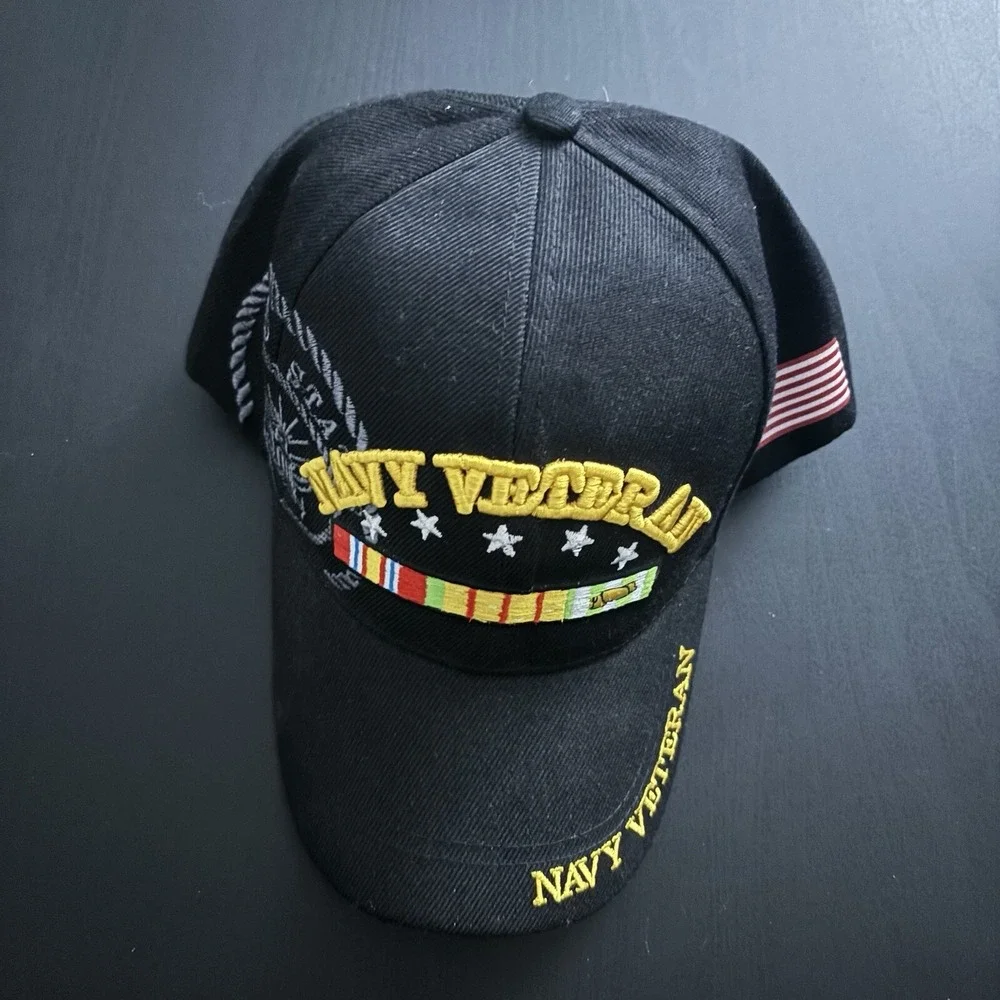 United State Navy Veteran Hat‎ USN Vet Baseball Cap Embroidered Logo OSFM